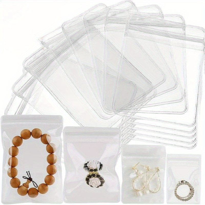 50pcs, PVC Anti Tarnish Jewelry Bags, Anti-oxidation Clear Jewelry Zipper  Bags,Jewelry Pouches Small Zipper Bags For Holding Earring Ring Necklace Jew