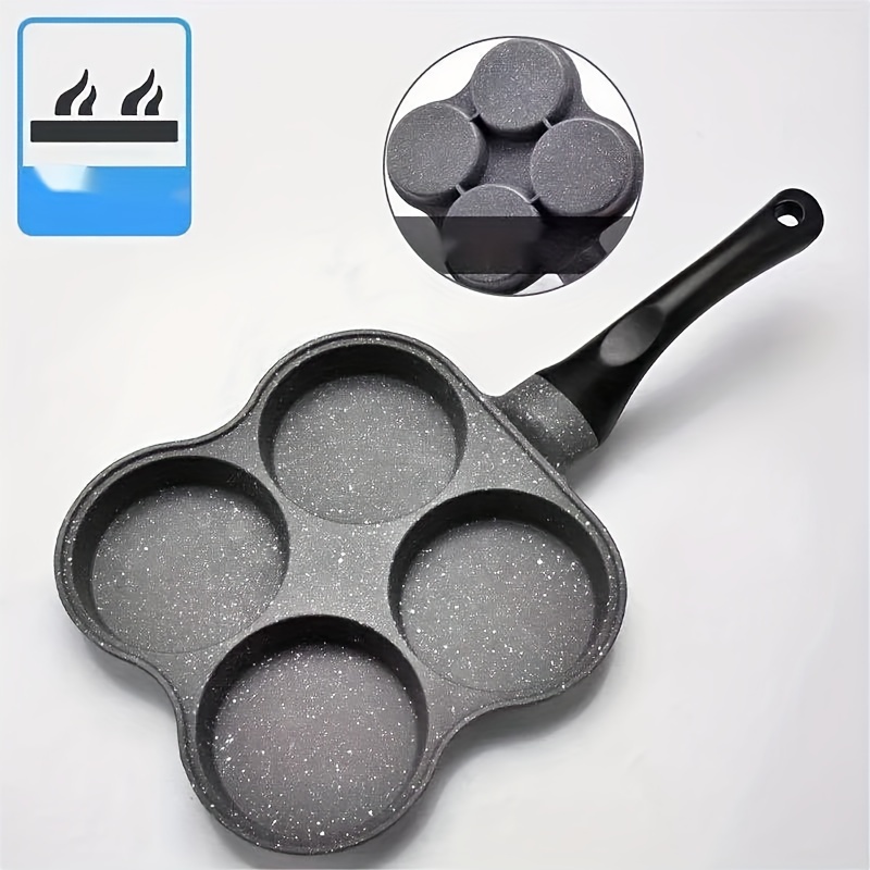 Non-stick 4-cup/2-cup Fried Egg Pan With Brush For Oil - Perfect For  Poached Eggs, Pancakes, Burgers, And Outdoor Camping - Temu