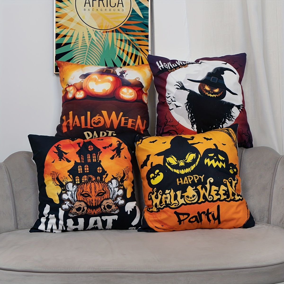 Halloween Pillow Cover, Eek Pillow Cover, Halloween Decor, Fall pillow