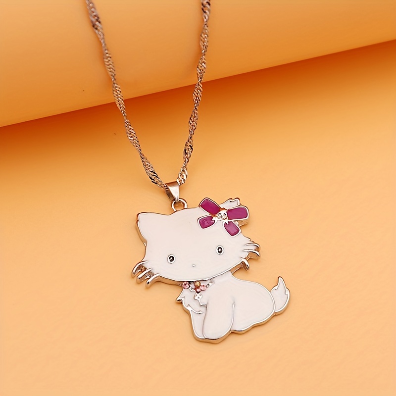 Collar De Clavícula Dulce Y Elegante De Plata Hello Kitty Accesorios De  Colgante De Dibujos Animados Lindo Para Estudiantes