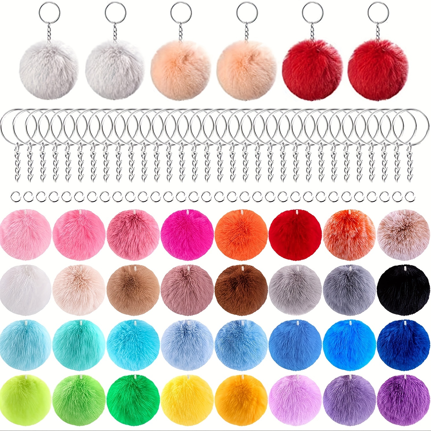 Keychain Ring Assorted Colorful Big Bulk Focal Silicone - Temu