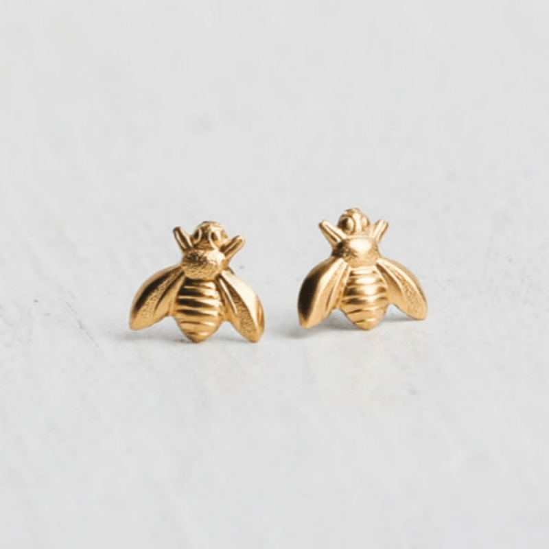 Gold cake sale bee earrings