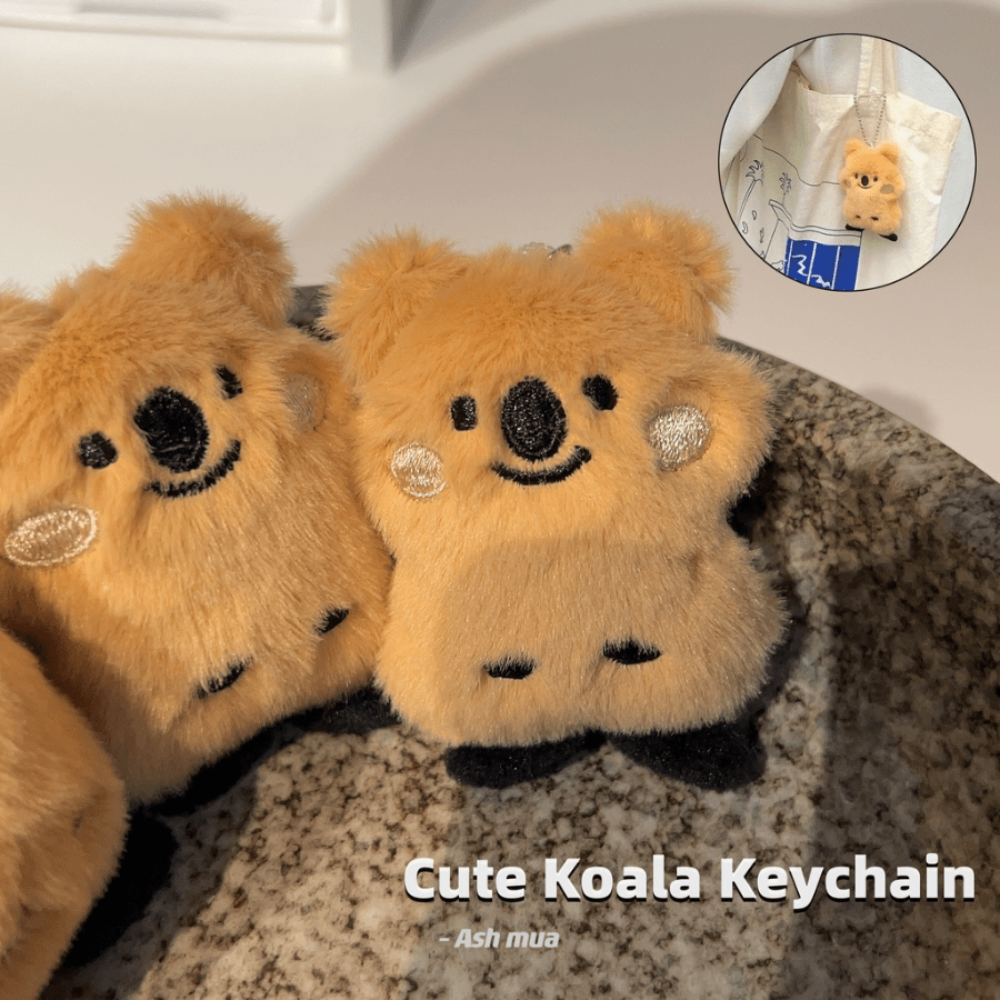 Cute Cartoon Plush Bear Head Keychain Name Tag Pompom Pendant for Women Bag  Animal Decoration Doll Hangings Schoolbag Ornament - AliExpress