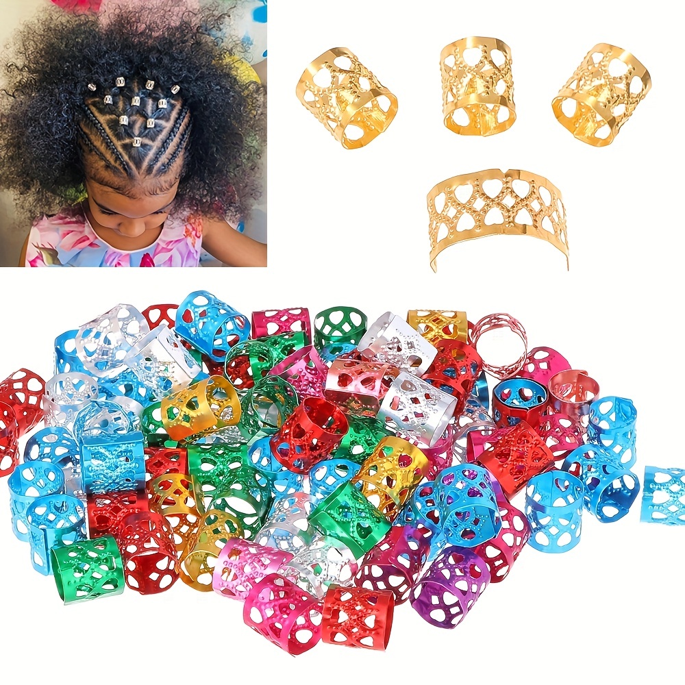 Hair Beads For Kids Box Braids Hair Accessories Dreadlock Cuffs Silver  Golden Hair Clips Adjustable Hair Extension Beads 50pcs - Links, Rings &  Tubes - AliExpress