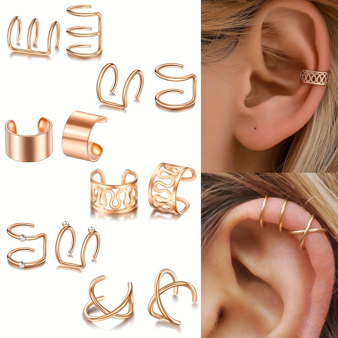 Anime Thorn Pointed Cone Drop Ear Clips Earrings For - Temu