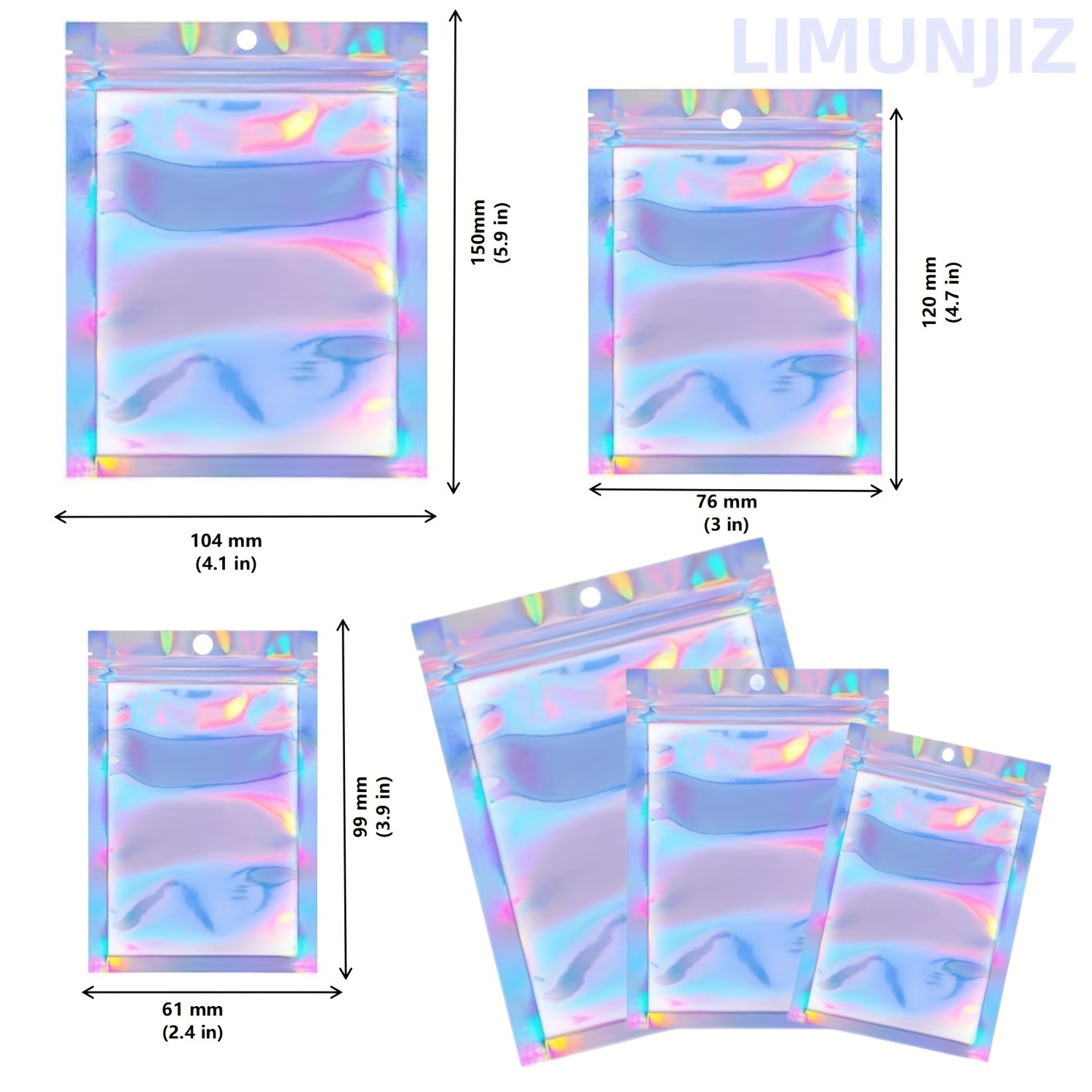 Pink Resealable Plastic Bags, Clear Storage Bags in 3 Sizes (120