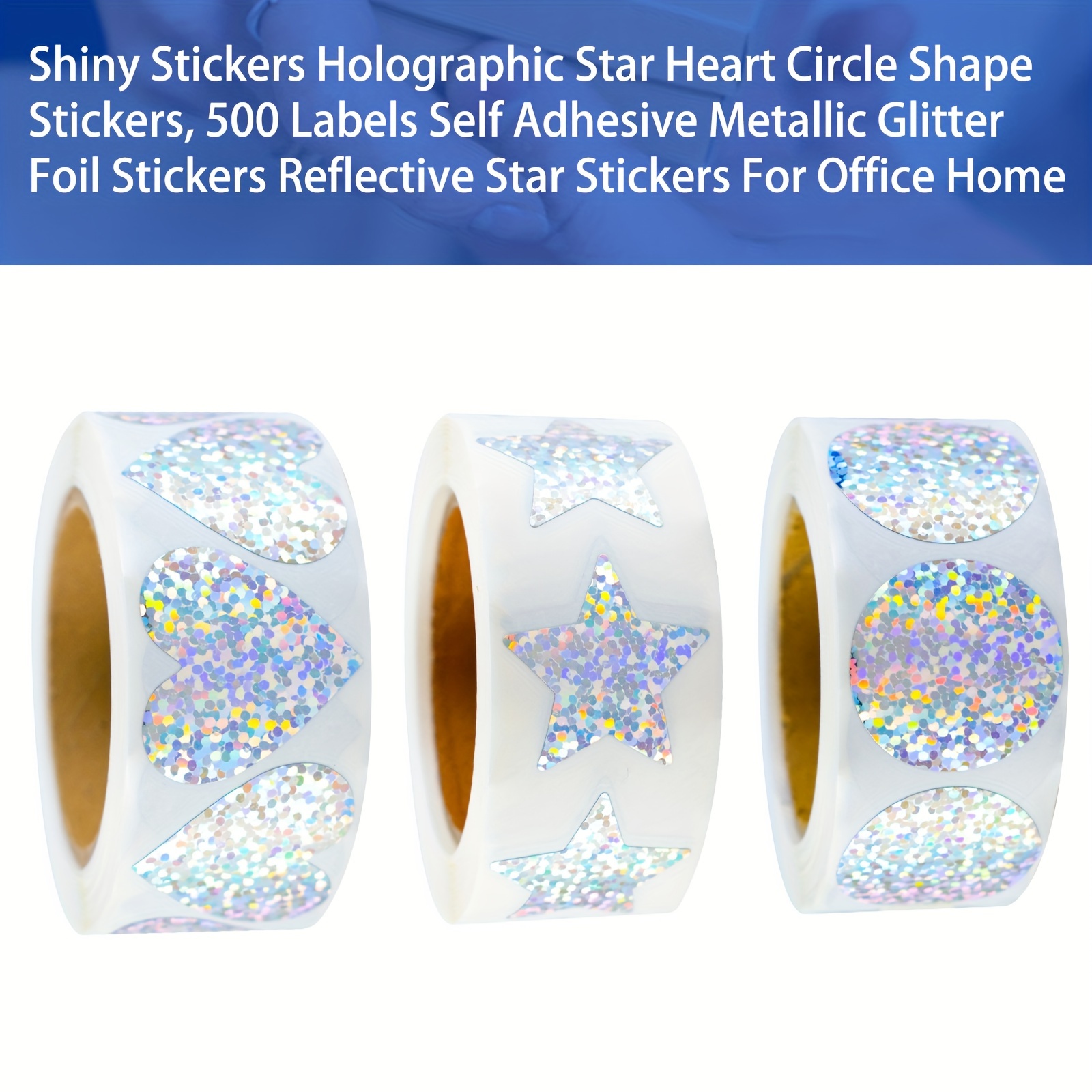 8 Farben, 1000 Stück, Sticker Sterne Aufkleber Bunt Glitzer - 15mm