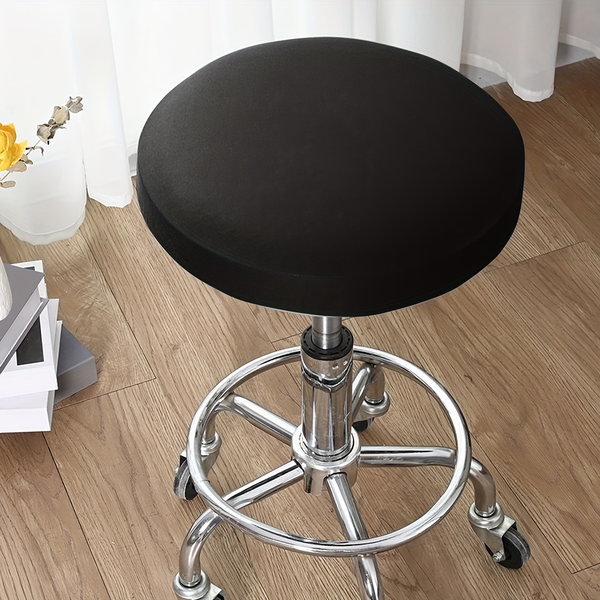 1 Pc Velours Stretch Tabouret Couverture Maison Chambre Tabouret Rond  Couverture Salon Bureau Décor - Temu France