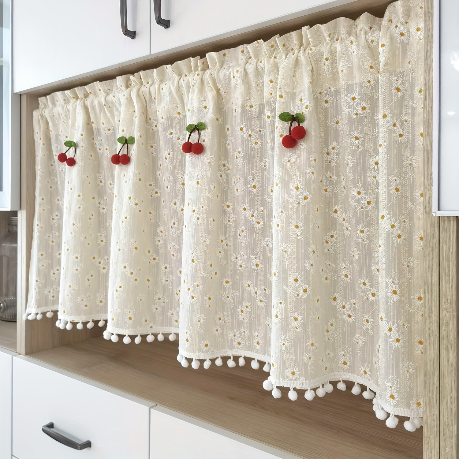 Cortina de cocina corta estilo pastoral cortinas cortas para cortinas de  ventana de cocina - Filtrado de luz privacidad y partición - Semi-sombreado