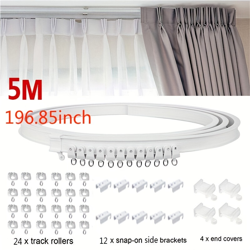 2/3.5M Flexible Side Ceiling Curtain Track Bendable Window Rod