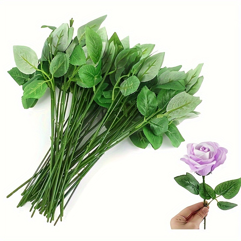 200Pcs Artificial Flower Stems for DIY Handmade Bouquet Flower Leaf Vein  Wedding Home Decoration