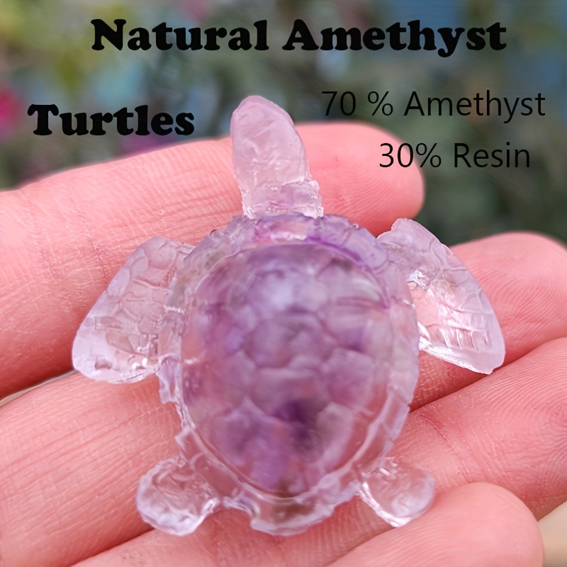 Natural Crystal Stone Crushed Stone Turtle Resin Crystal - Temu