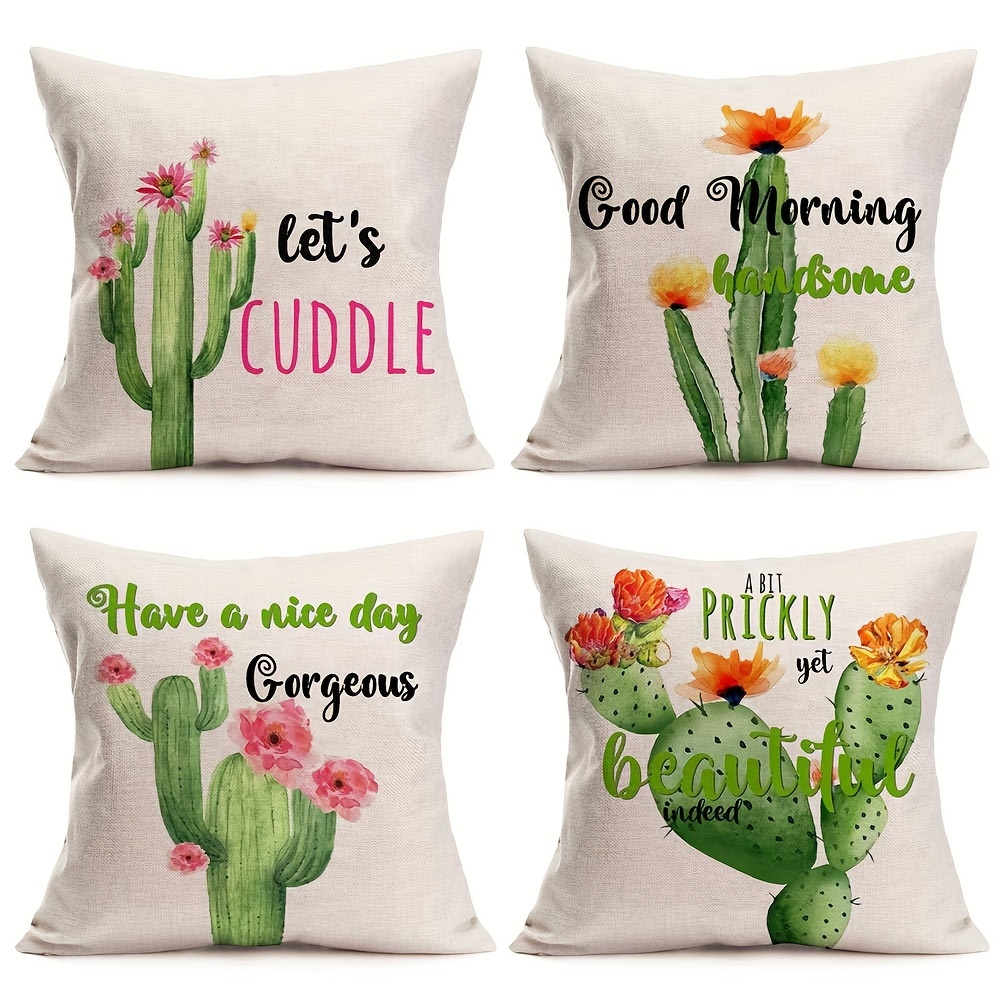 Desert Plant Pillowcases Cactus Pillow Cover Comfy Sofa 