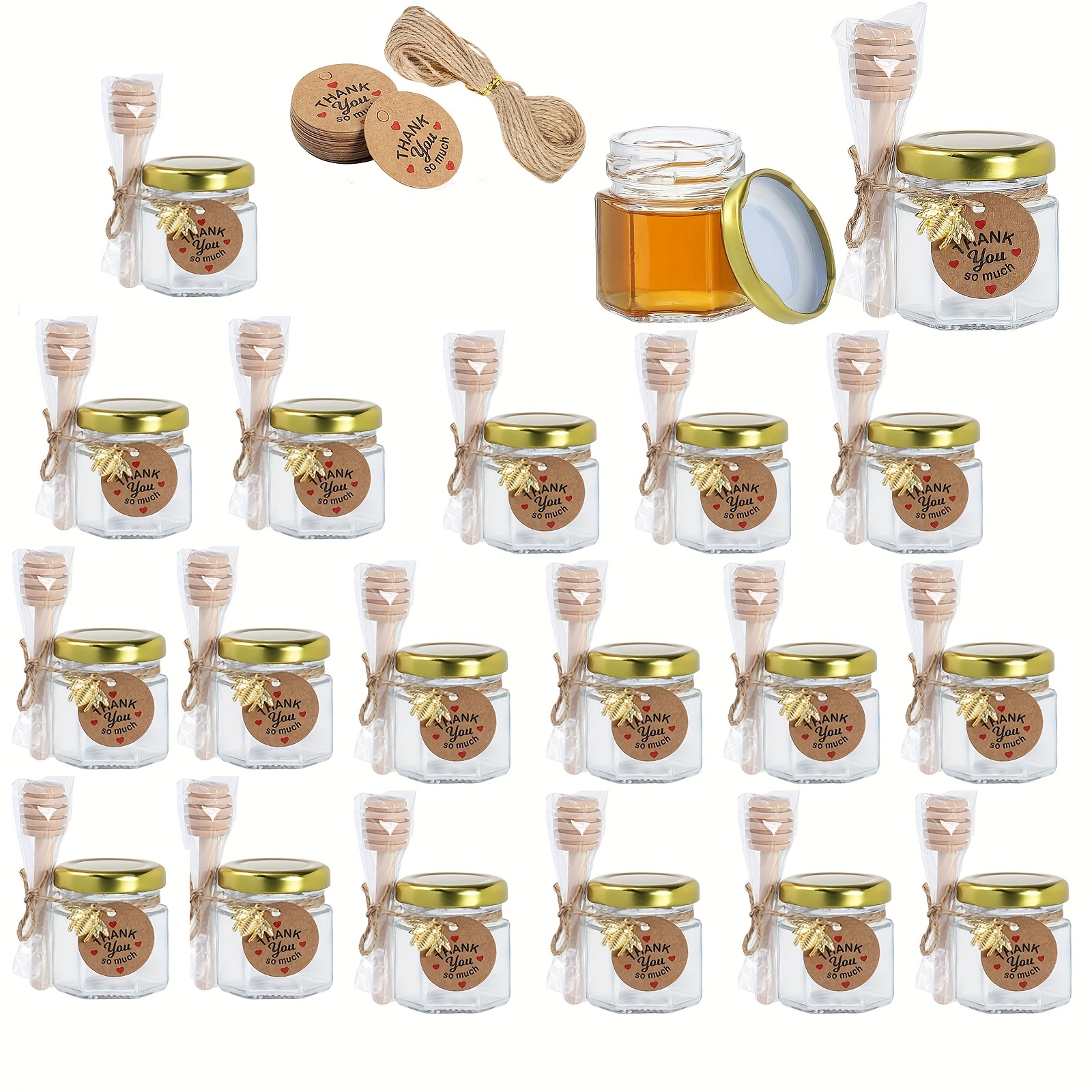 6Oz Glass Small Jars with Lids 30Pack, Honey Jars in Bulk for Baby