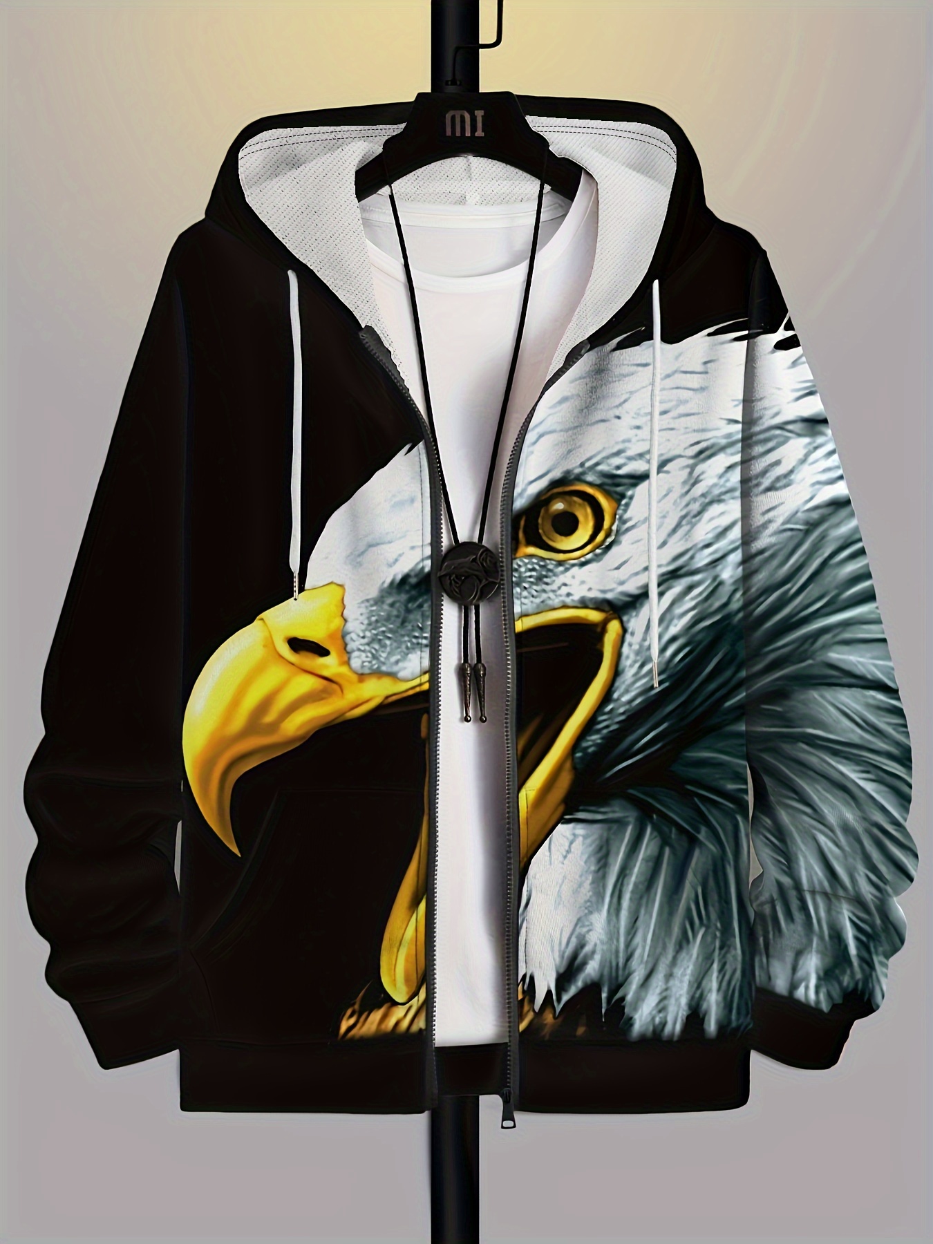 Chaqueta Hombre Estampado Águila Americana Abrigo Botones - Temu Mexico