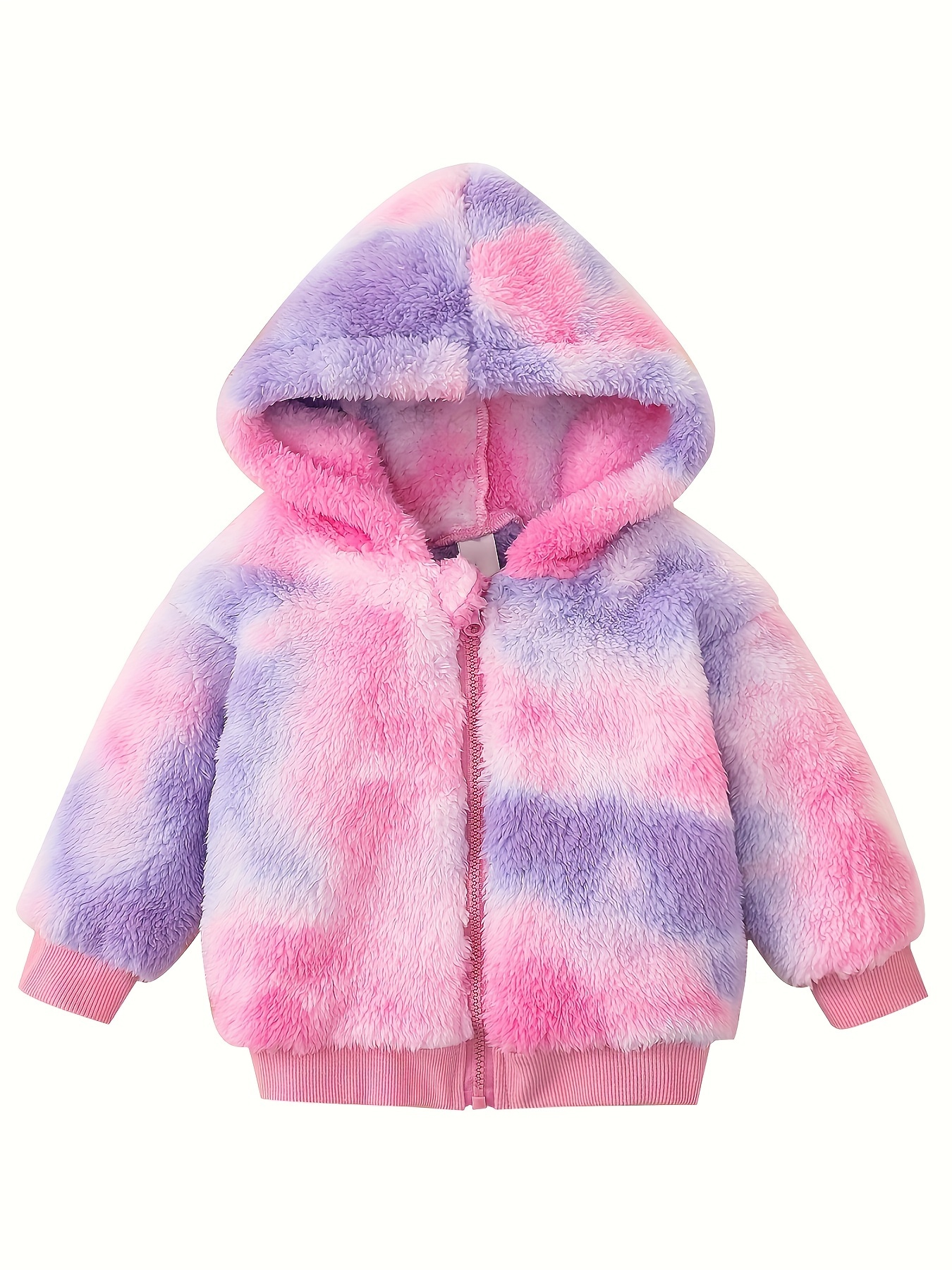 Baby Girls Winter Fleece Hooded Coat Cartoon * Full Printed Jacket Casual  Sport Coat For Girls