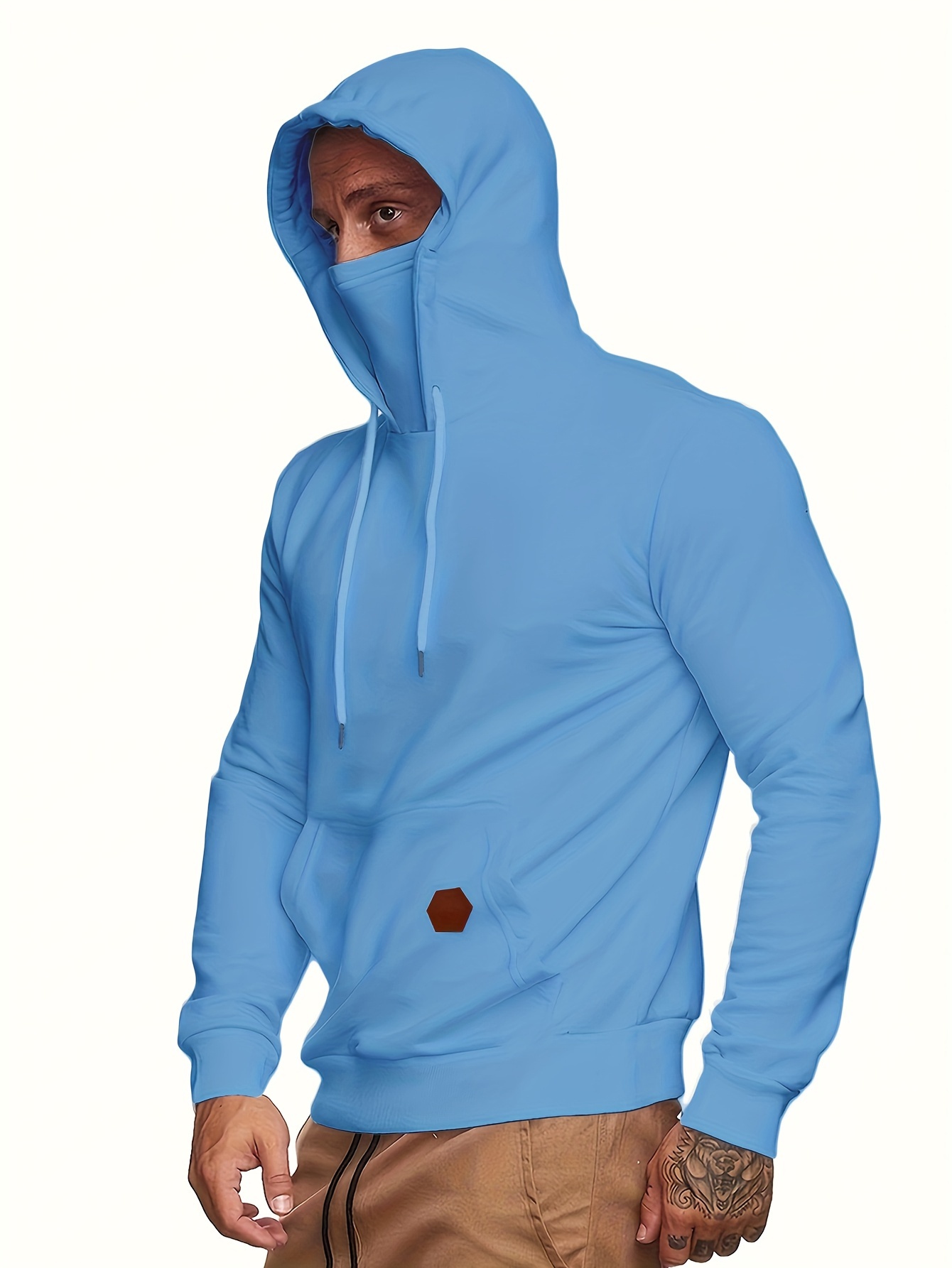 Men's Novelty Punk Hoodies 3D Printed Funky Hooded Sweatshirts Baggy Casual  Long Sleeve Tops with Kangaroo Pocket