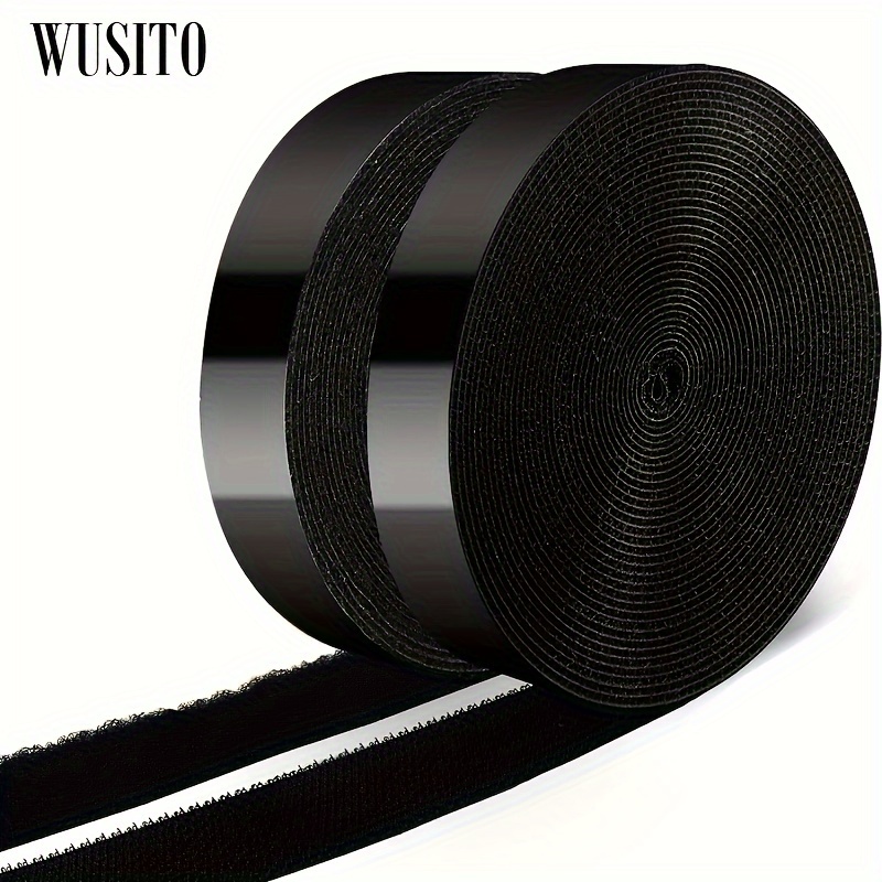 Wusito Hook Loop Strips With Adhesive, Heavy Duty Premium Sticky Back  Fasteners Hook And Loop Tape For Mounting, Hanging, Indoor And Outdoor Use,  Black - Temu New Zealand