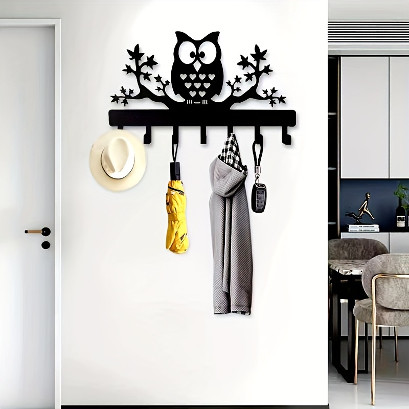 Estante para llaves para colgar en la pared del hogar, ganchos de Metal  negro para llaves, organizador decorativo para llaves para porche,  dormitorio
