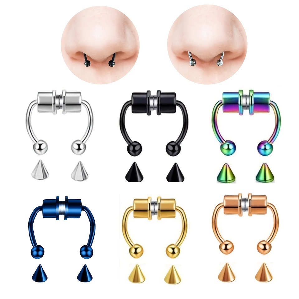 Fake nipple piercing jewelry barbell magnet, CZ diamond, Magnetic