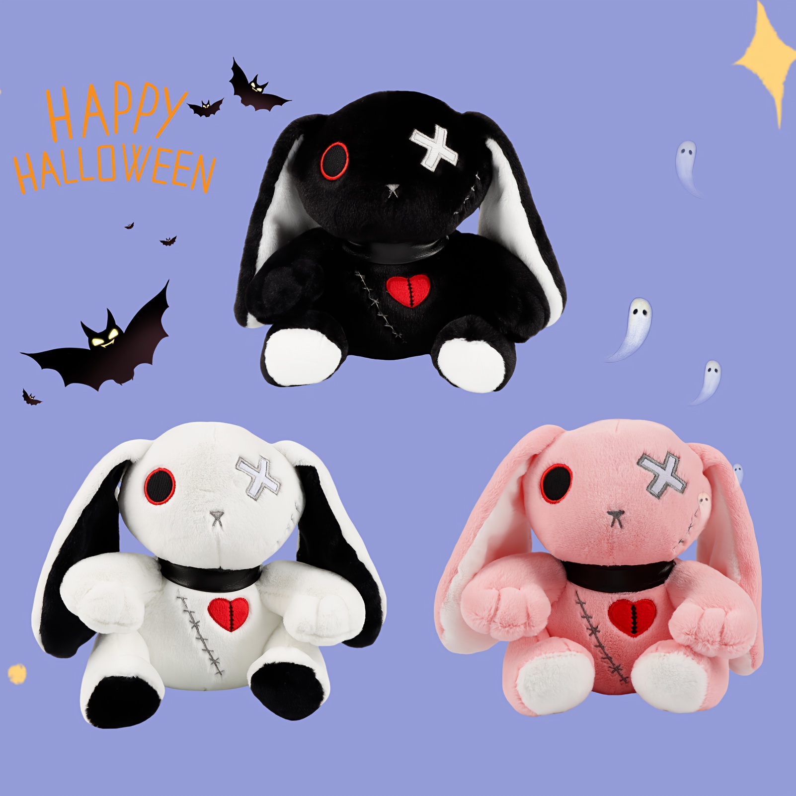 Dark Series Rabbit Plush Toy Stuffed Doll Gothic Rock Halloween