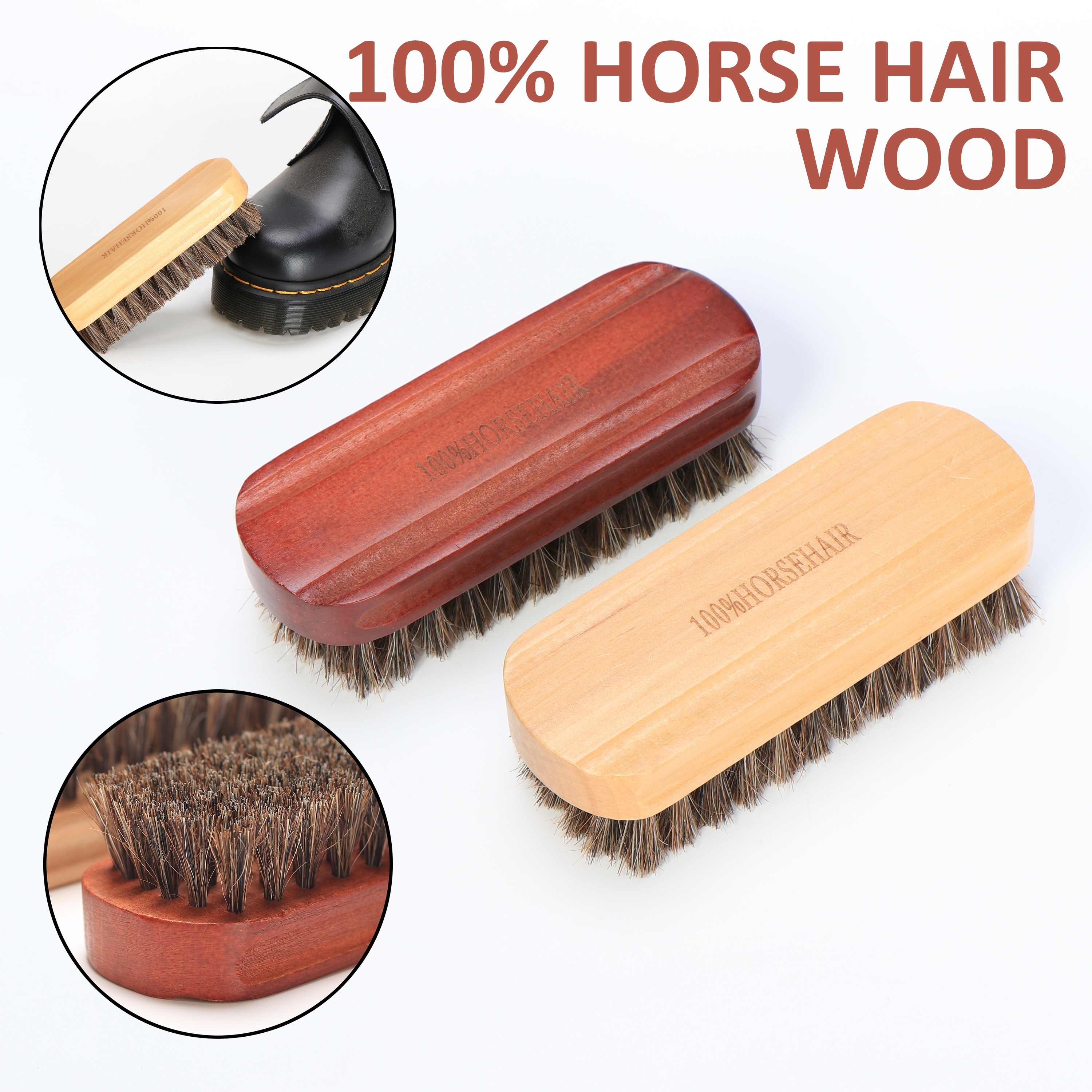 1pcs Vintage Horse Hair Beard Brush Haircut Brush Broken Hair Sweeping Hair  Brush