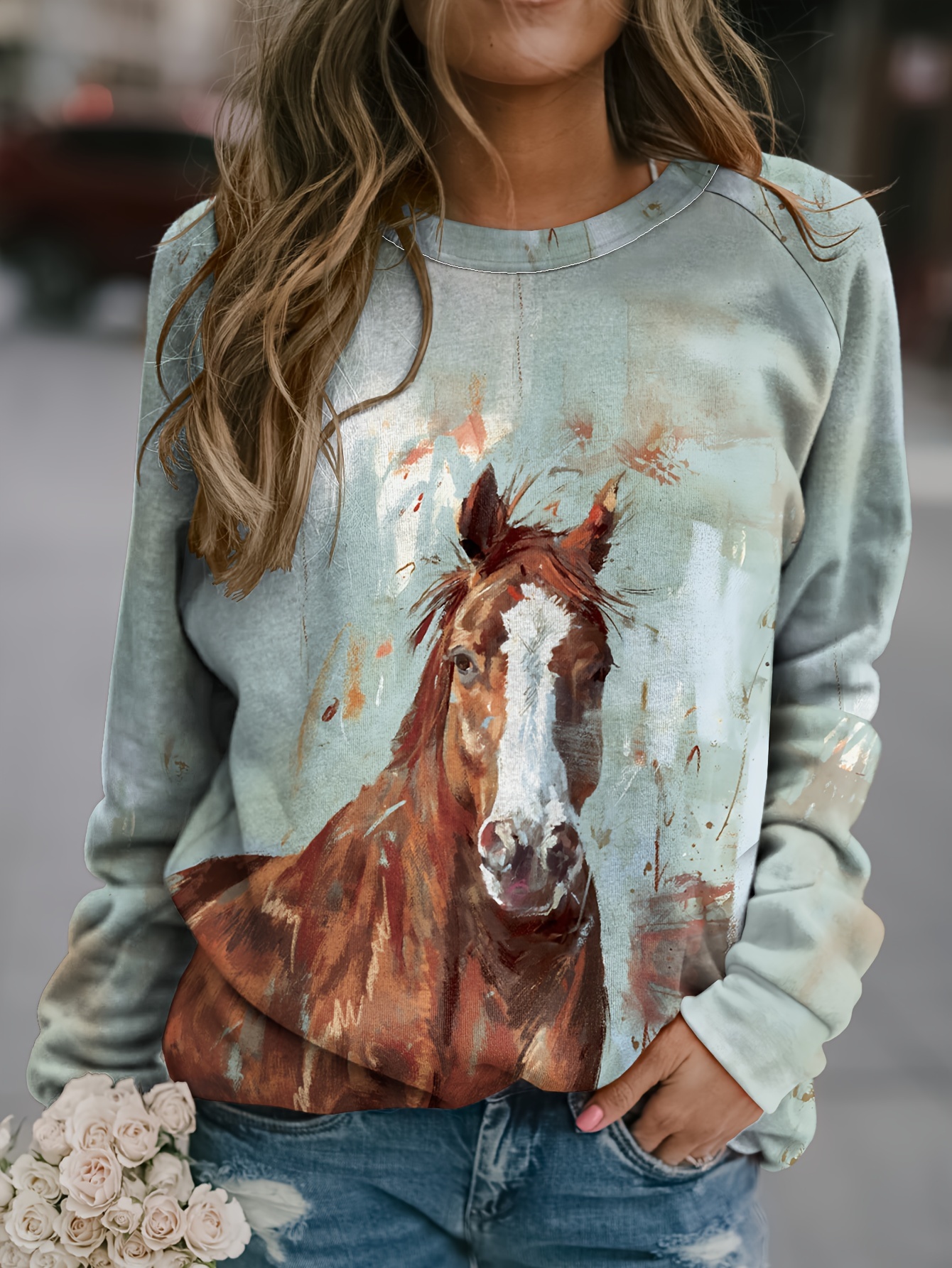 Horse sweatshirts clearance