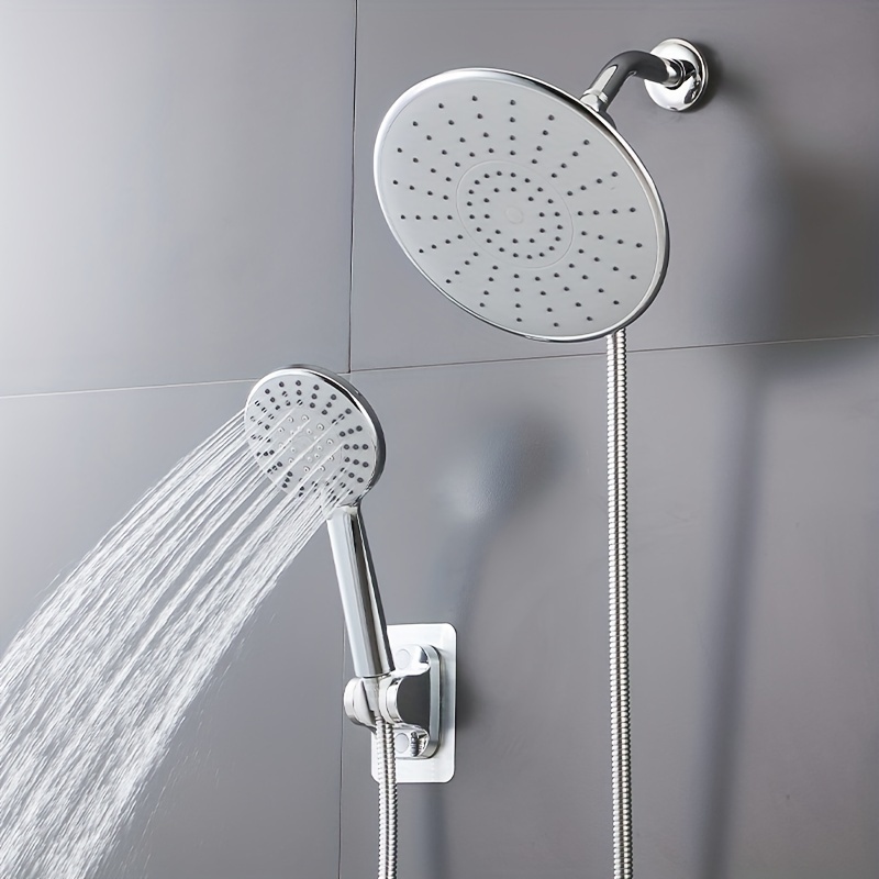 1pc Suction Cup Random Color Shower Head Holder, Light Grey Showerhead Rack  For Bathroom