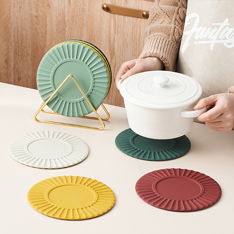 Silicone Trivets for Hot Pots and Pans - Stylish and Colorful Pot Holders, Heat Resistant Mats for Countertop, Hot Pads, Modern Multi-Purpose Trivet