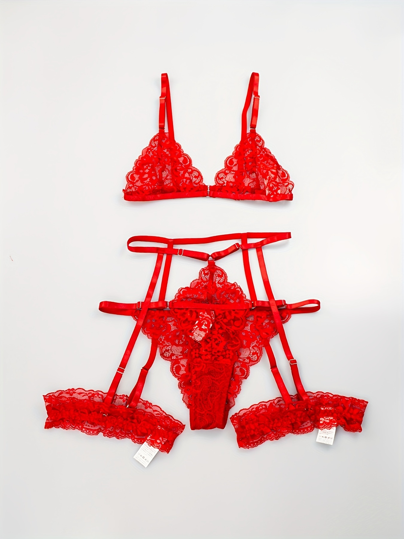 Floral Embroidery Lingerie Set Cut Out Bra Mesh Thong - Temu United Arab  Emirates