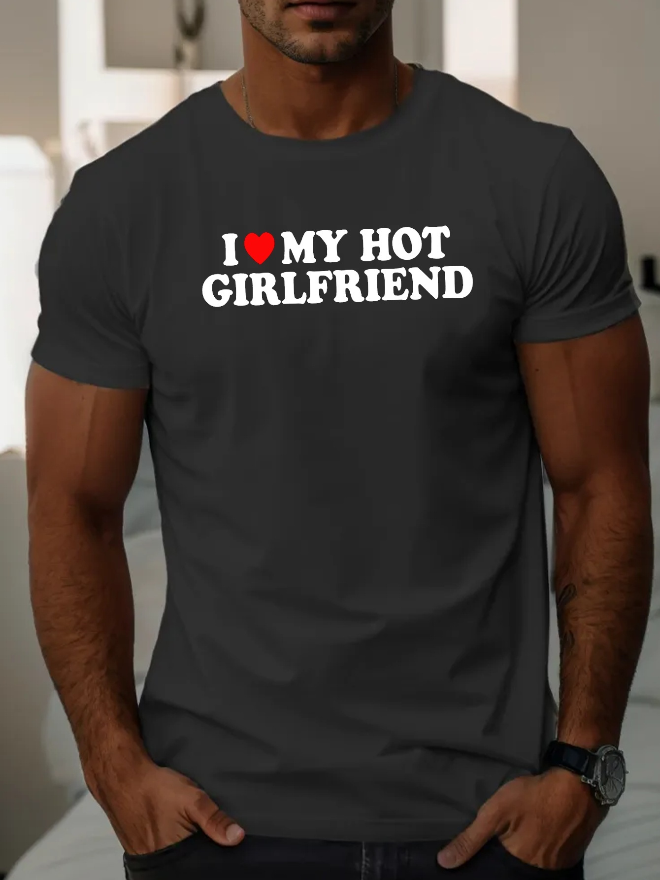 i Love My Hot Girlfriend'' Stampa T shirt Ampia Grafica - Temu Italy