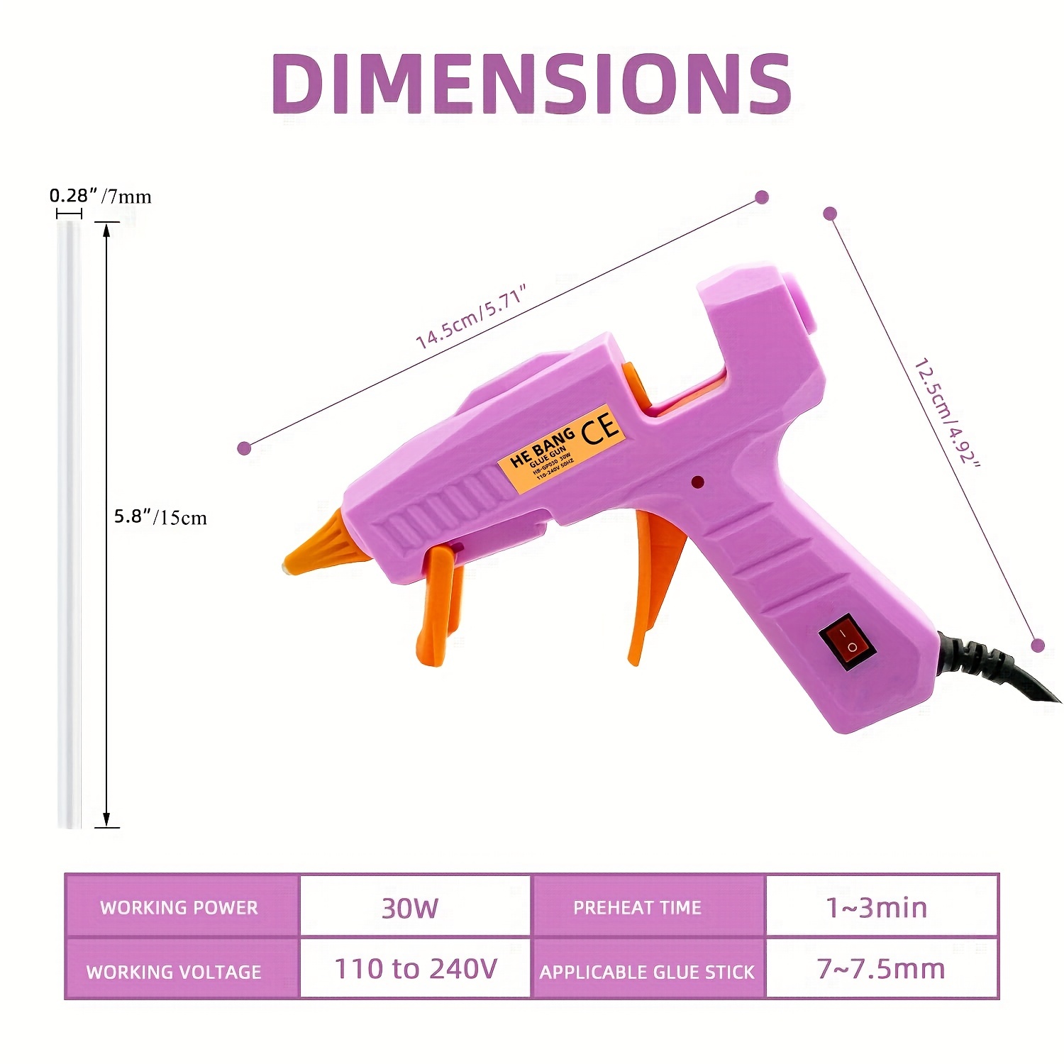 Mini hot melt store glue gun