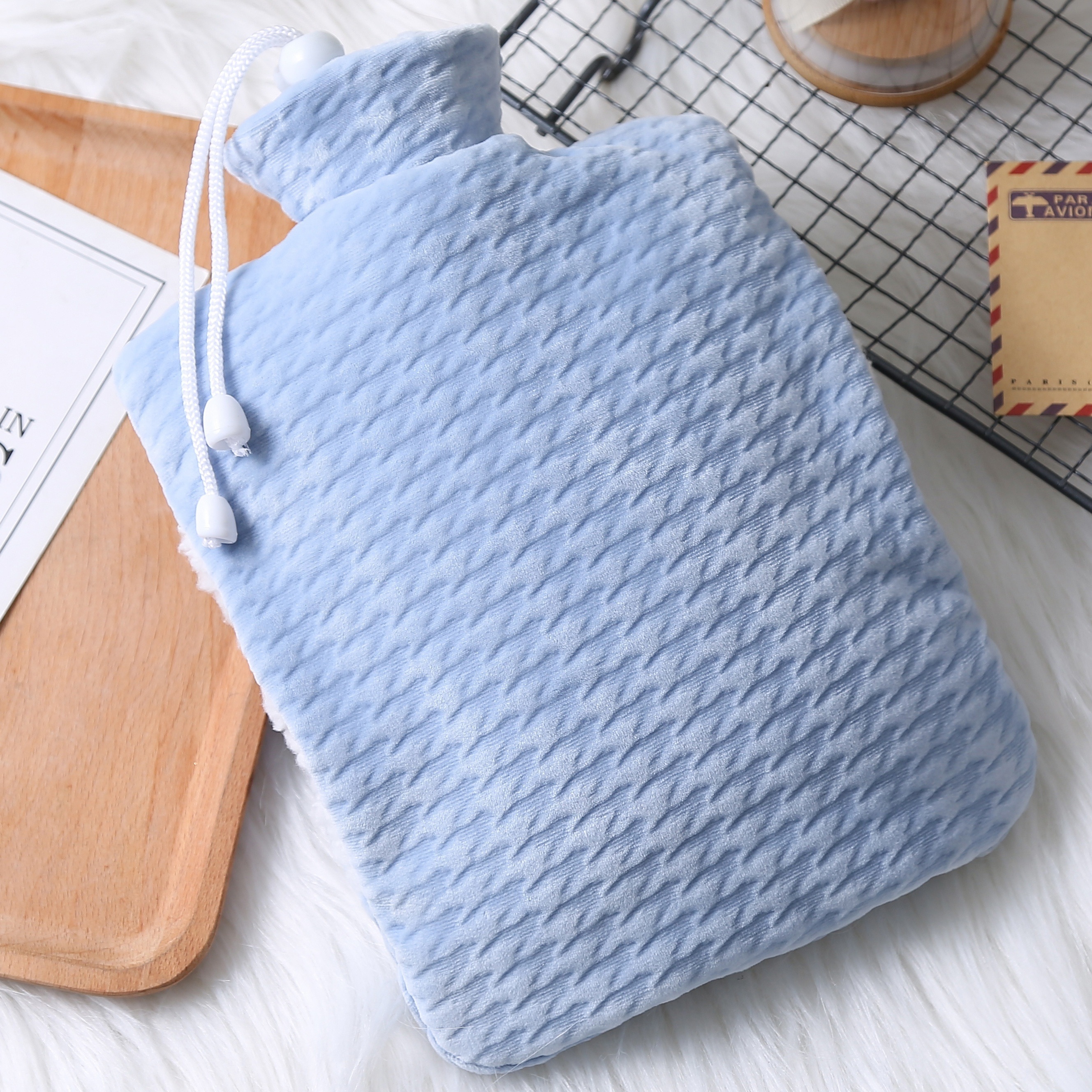 Botella de agua caliente eléctrica con tapa, almohadilla térmica, bolsa de  compresión cálida para calambres menstruales/menstruales, cuello, espalda