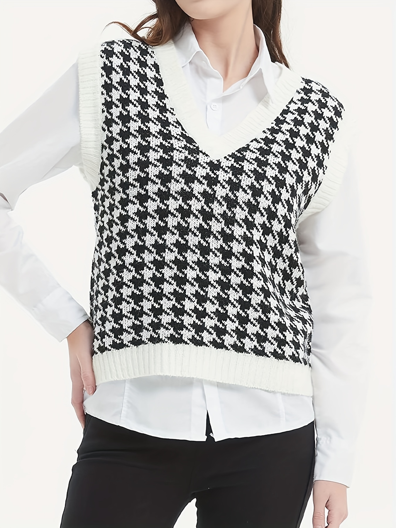 Houndstooth jumper clearance