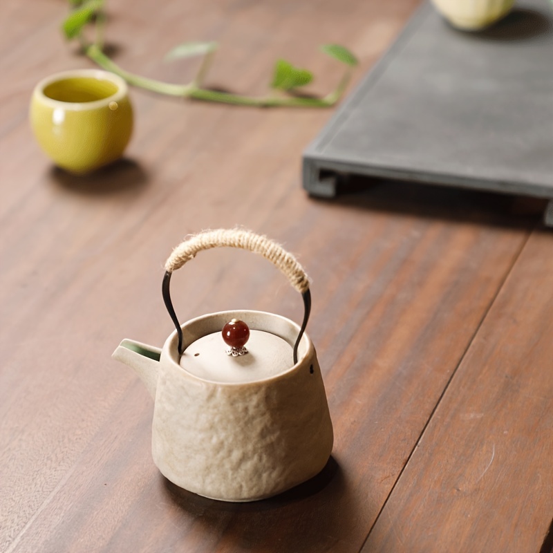 Ceramic Teapot with Long Handle Loose Leaf Tea Pot for Boiling Hot Water  Tea Maker Kettle for Tea Lovers Gift Kitchen Restaurant Hotel Wide