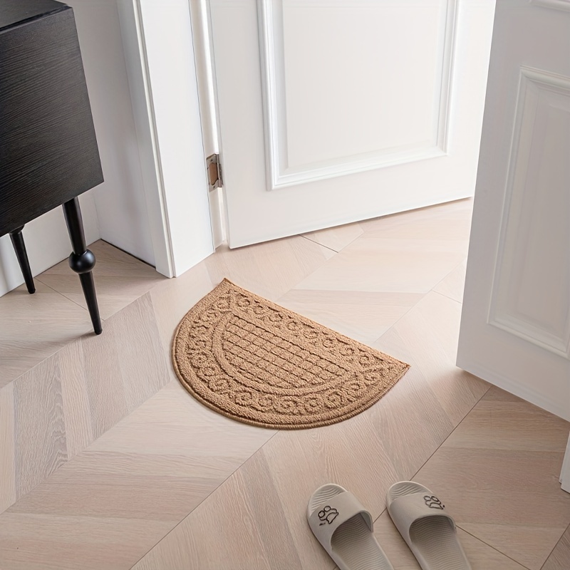 Felpudo de medio círculo, Felpudo de medio círculo, alfombra de entrada  semicircular, alfombra de piso semicircular, diseño elevado