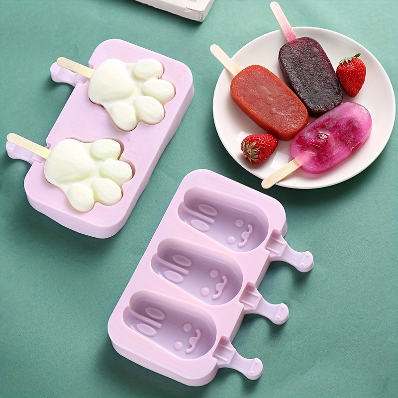 6 Ice Pop Maker Cute Cat Paw Ice Cube Mold Dessert Freezer Fruit Ice Cream  Maker Homemade Ice Cream Mold Silicone Easy-release - AliExpress