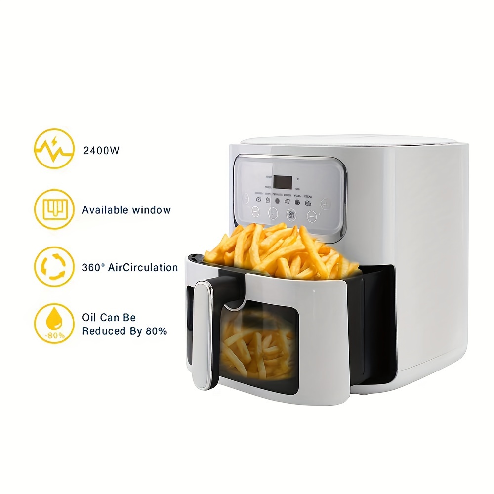 1pc 220v 1300w Visible Air Fryer For Home With Smart 5.5l Capacity,  Automatic Intelligent Potatoes Baking Machine