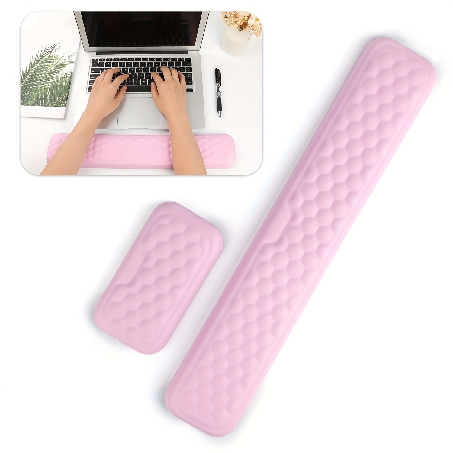 Aelfox Memory Foam Keyboard Wrist Rest&Mouse Wrist Rest, Ergonomic Design  Wrist Pad for Computer Keyboard Laptop Wrist Support, Arm Rest for Desk