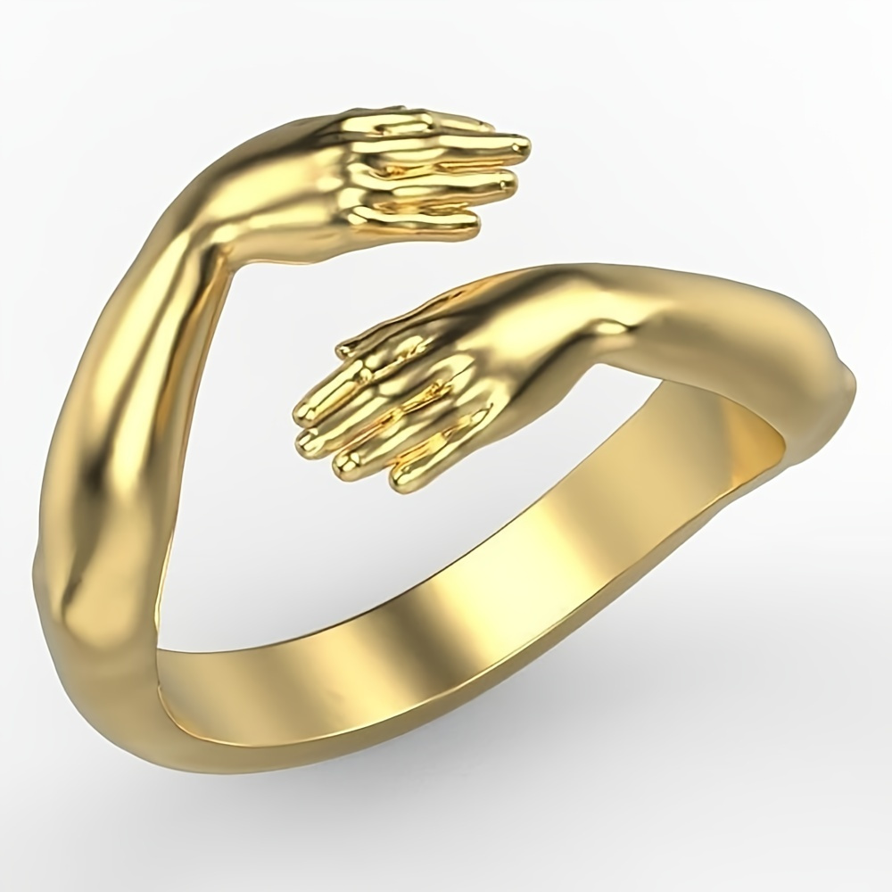 Funky Cute Hugging Hands Design Finger Ring Embracing Design - Temu Canada