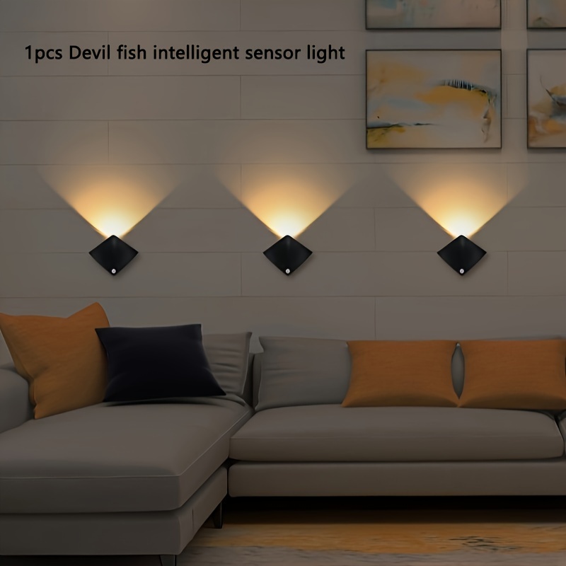 Lámpara LED de pared con atenuación sin cables, candelabro giratorio  magnético de carga con Sensor humano, Control táctil de mano, luces  nocturnas para cabecera - AliExpress
