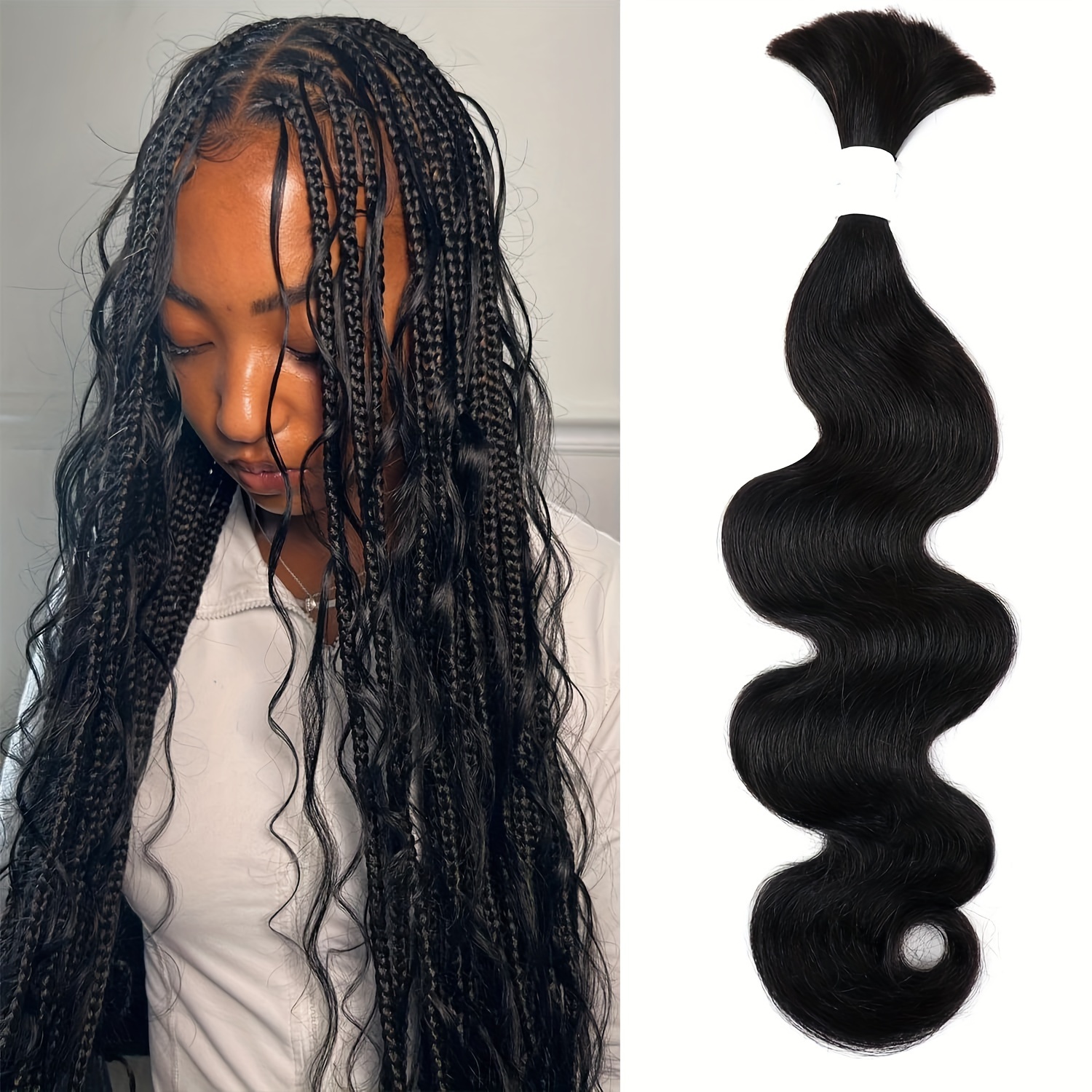 Straight Bulk Human Hair For Braiding No Weft 16-28inch 3.53oz  (2bundles/1pack) Unprocessed Brazilian Virgin Human Hair Bulk For Micro  Braids Wet And