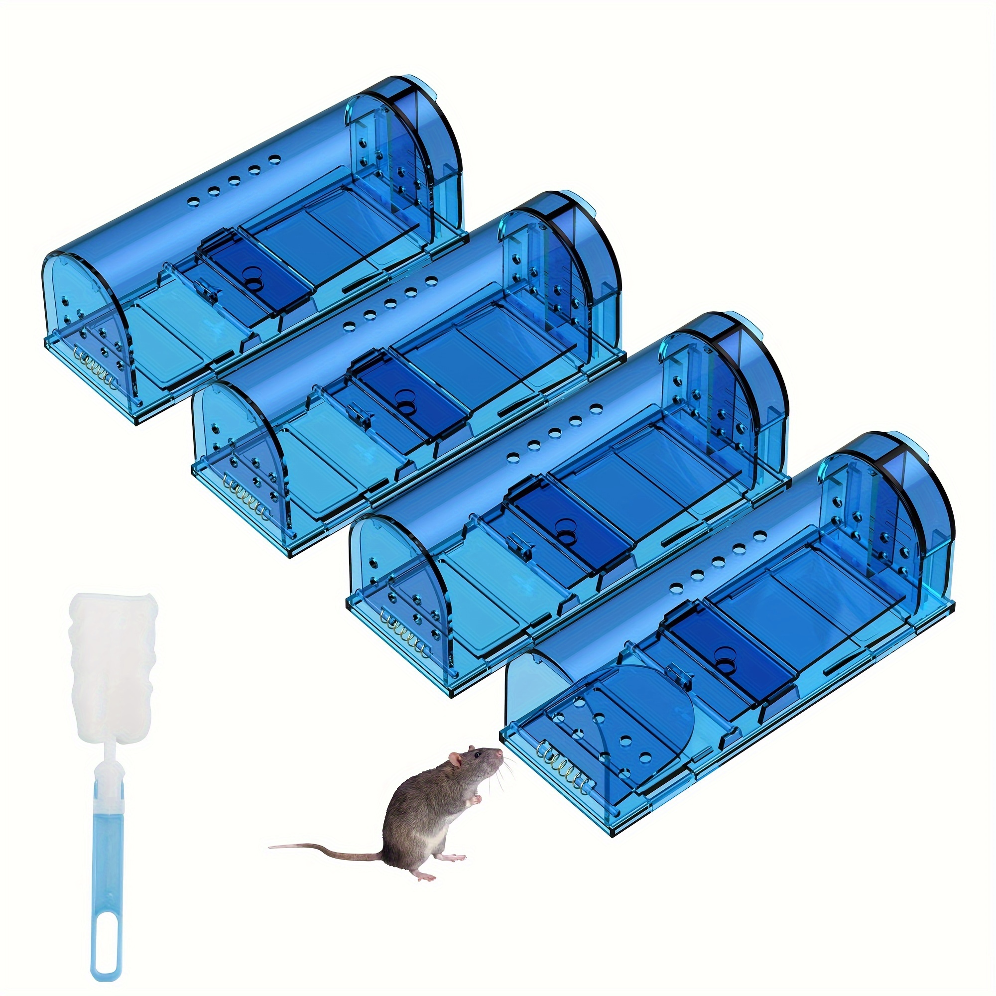 2 Pack Enlarged Humane Mouse Traps No Kill Rat Trap with Handle, Reusable  Catch and Release Chipmunk Trap, Pet and Children Friendly Mice Trap That  Work (8 inches) 