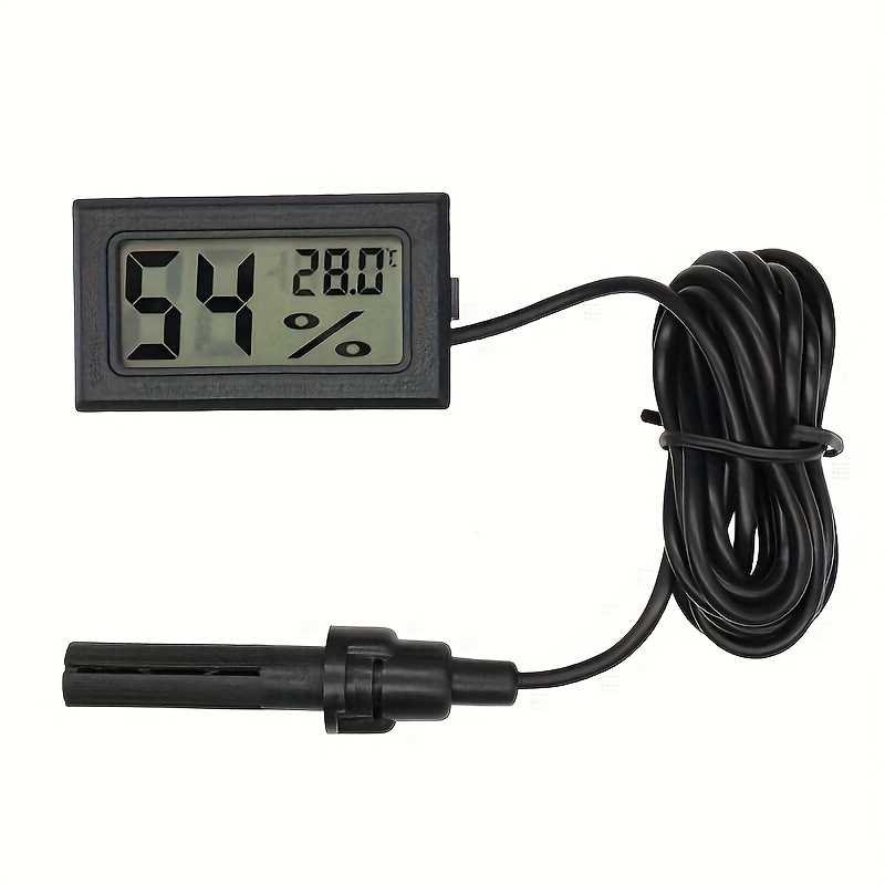Simple Deluxe Digital Thermohygrometers and Hygrometer with Temperature and  Humidity Probe for Reptile Tank, Black 