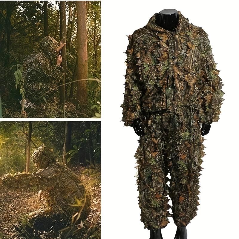 Winter Thermal Waterproof Tree Bionic Camo Hunting Fishing Ghillie Suit  Outdoor Tactical Combat Hoodie Jacket Pants CS Costume, Thermal Hunting  Pants