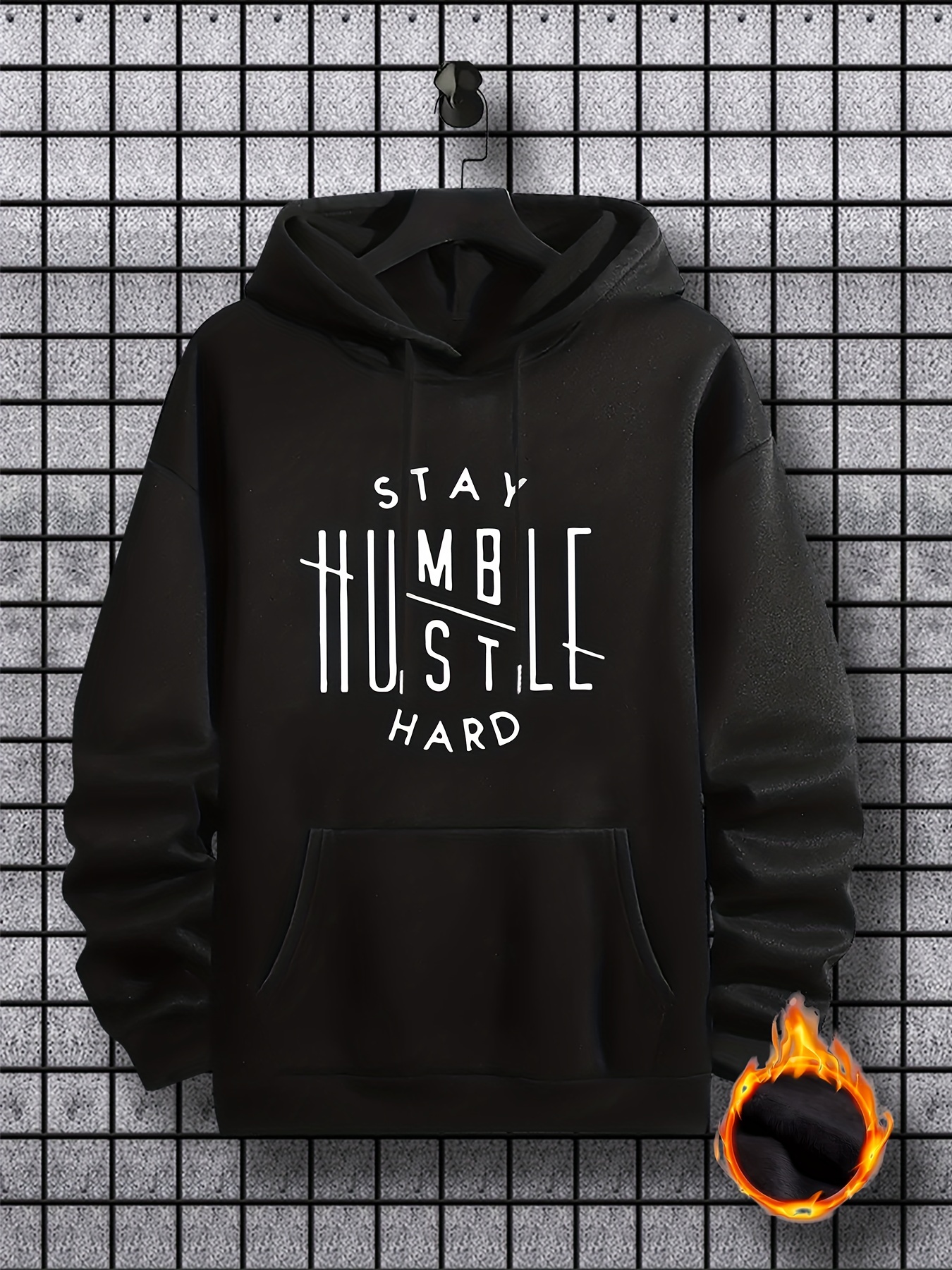 Stay Humble & Hustle Print Hoodie, Cool Hoodies For Men, Men's ...