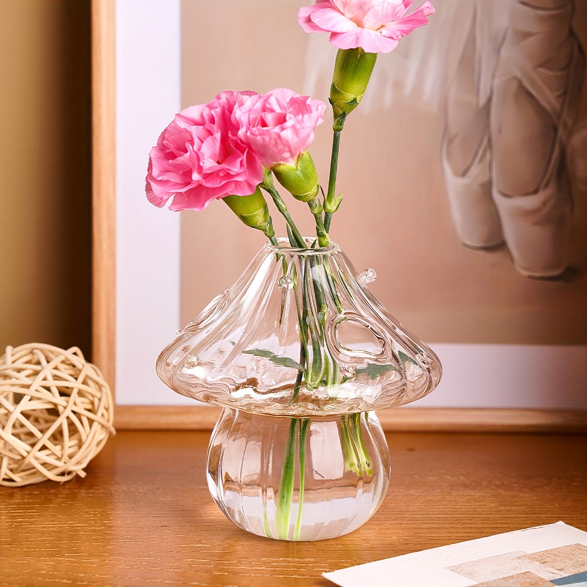 4/8Pcs Modern Clear Glass Bud Vase Bulk Set: Small Mini Flower Centerpieces  Vases Handmade Decorative Cute Short Window Corner Home Decor For Wedding