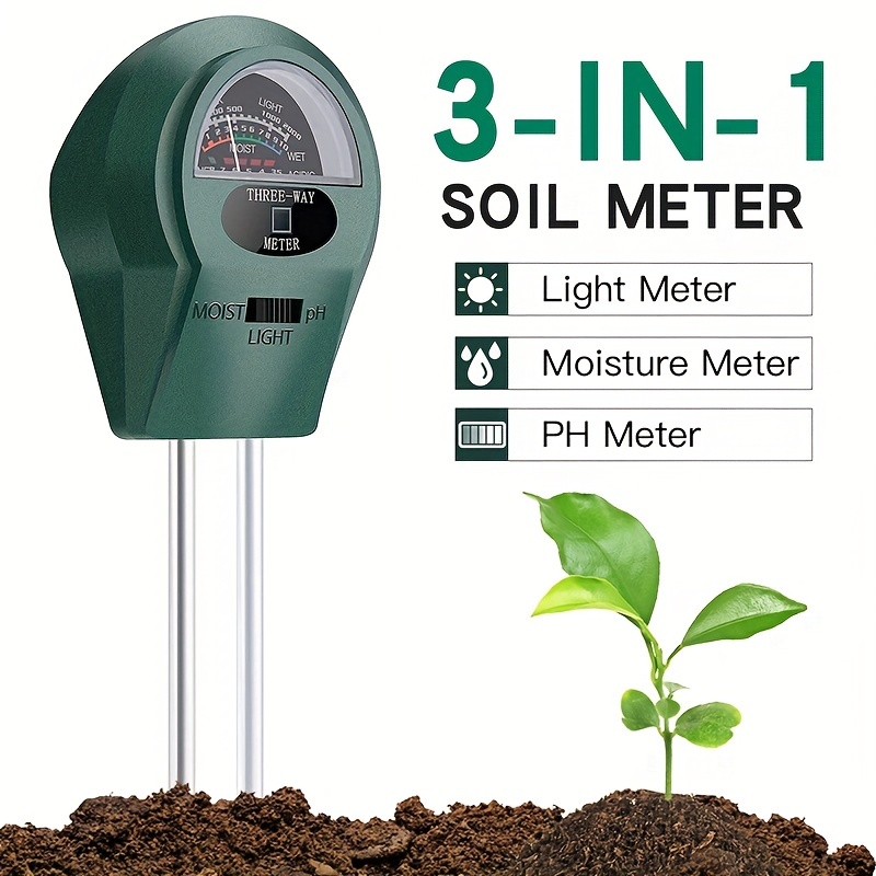 3 in 1 Soil Humidity Meter: Monitor Plant Water Light Ph No - Temu