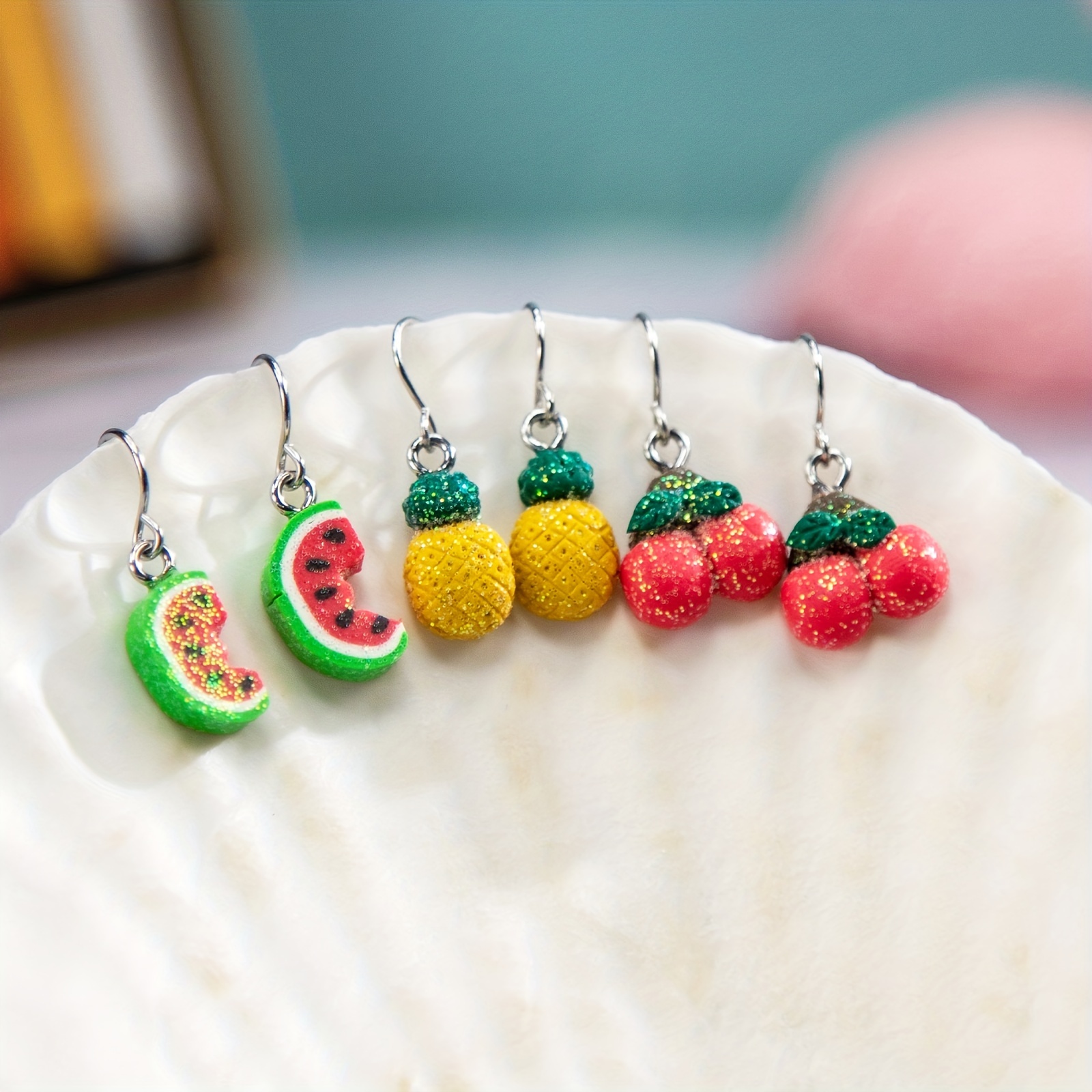 Fruit And Vegetable Earrings - Temu