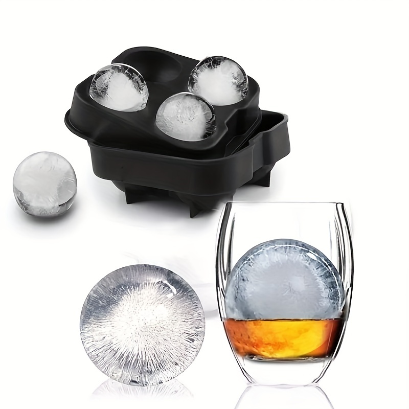 Premium Round Ice Cube Mold - Crystal Clear Whiskey Ice Ball Maker Mold -  Craft Big Sphere Ice Cube Tray - Circle Ice Cubes Trays for Bourbon - Large  Spherical Ice Molds
